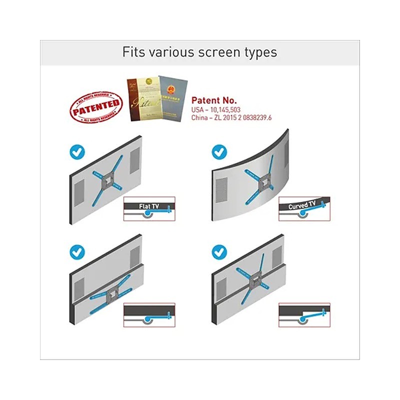 Zglobni zidni nosač za TV Barkan BM464 od 13 do 90" – slika 5