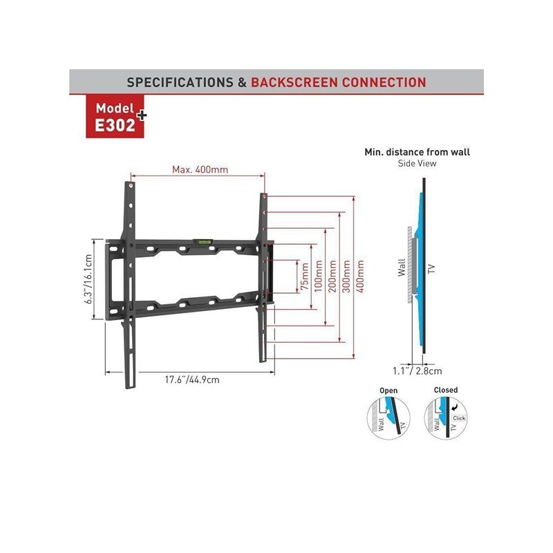 Zidni nosač za TV Barkan E302+.B do 65" – slika 4